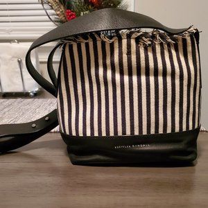 Loeffler Randall Navy Striped Bucket Bag